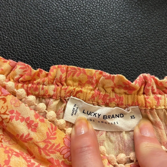 Lucky Brand orange boho midi dress size X small - Picture 10 of 14